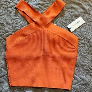 Sculpt Knit Criss Cross Cropped Tank